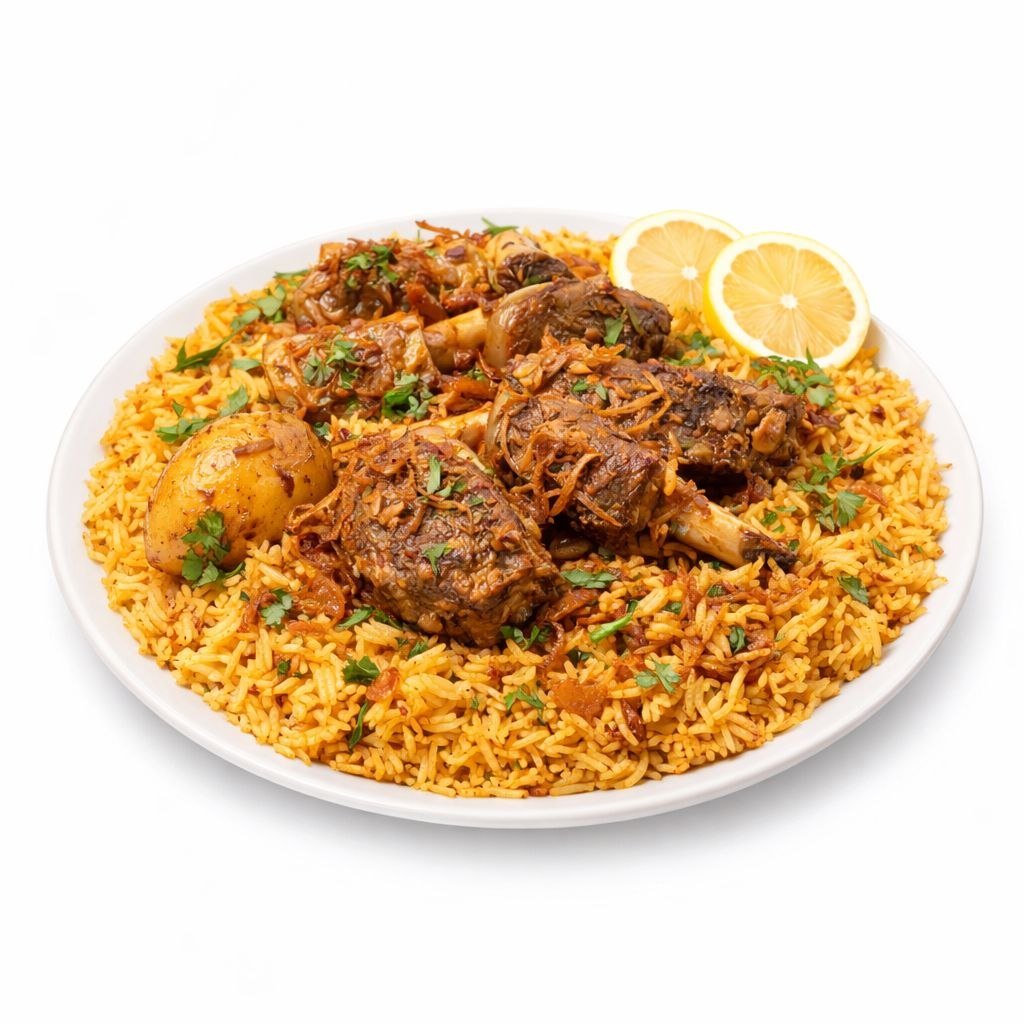 أرز متبل ولحم